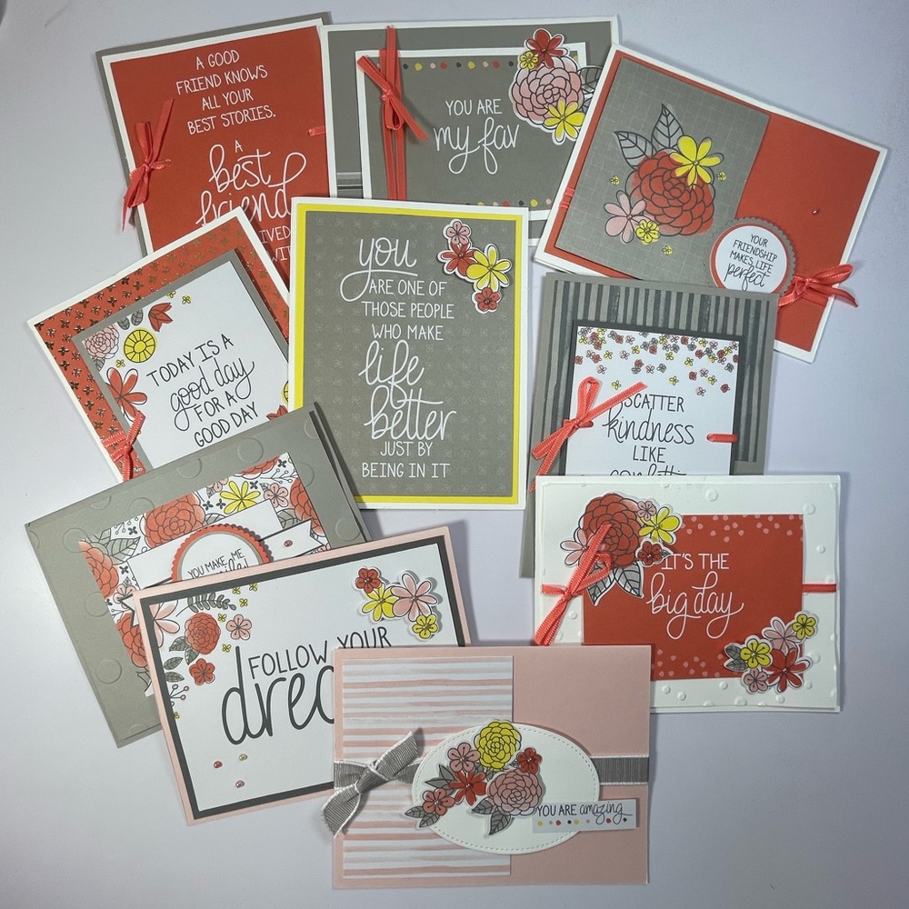 10 Handmade Friendship/Encouraging Stampin Up! Cards! NEW
